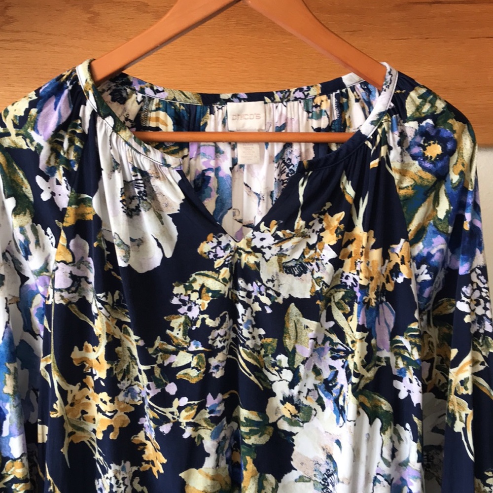 Chico’s Long Sleeve Floral Blouse
